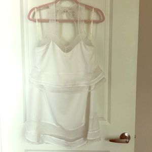 JOA white ruffled mini dress